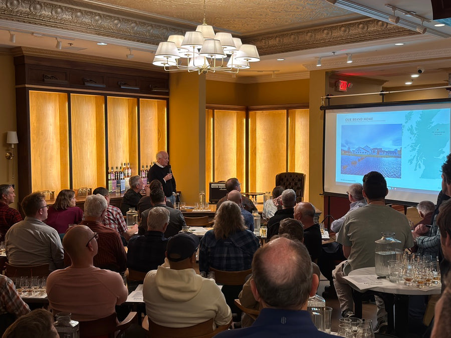 Billy Walker presenting to a full room