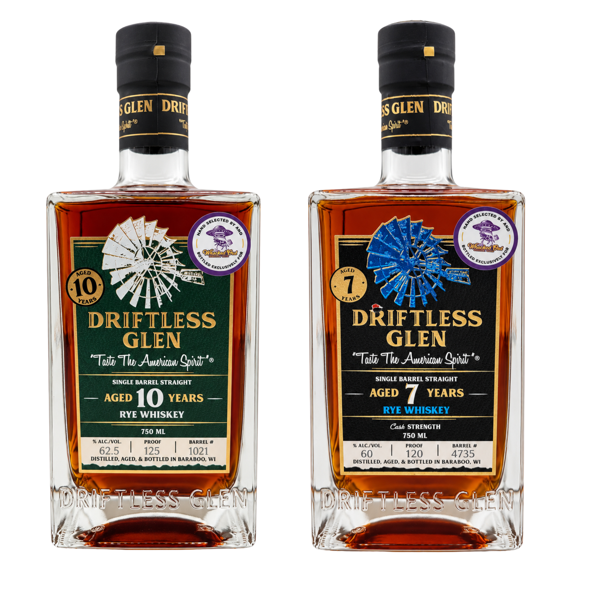 Driftless Glen Rye Pair "Swisher Sweet" + "Bare Knuckle Boxing", Whacked Out Whiskey Club Picks