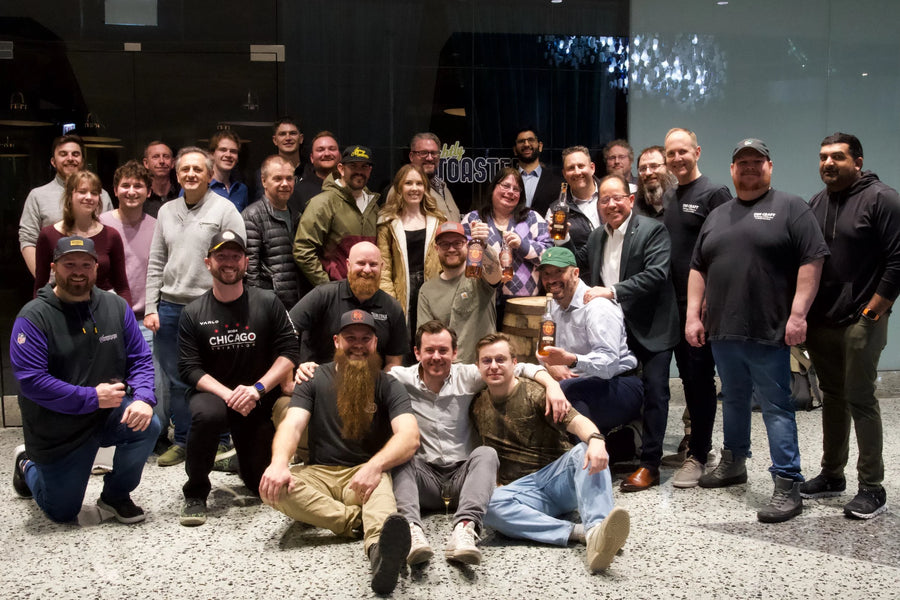 Group photo from the Nobletons Distilling event at Slightly Toasted
